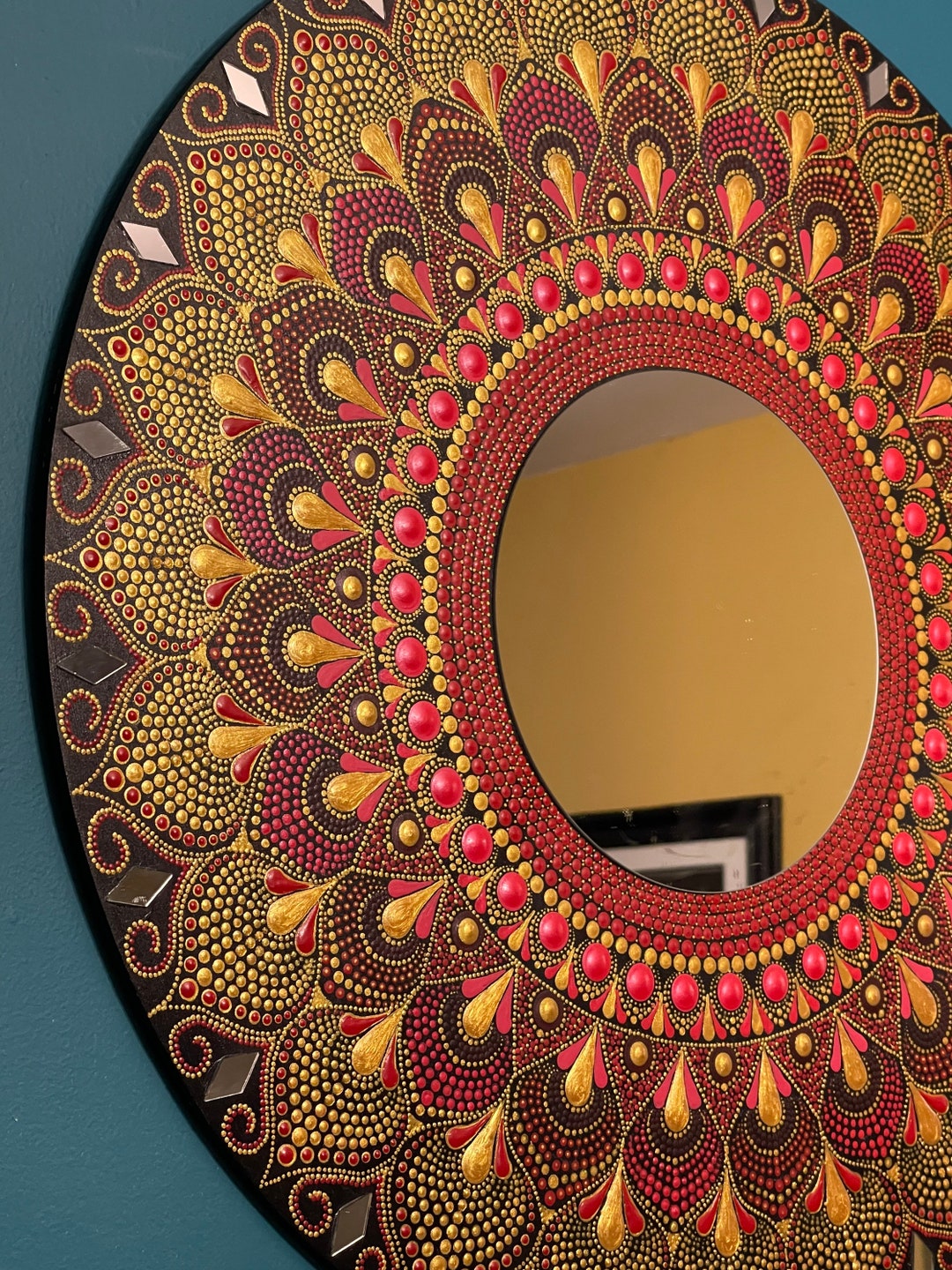 22 Dot Mandala Wall Mirror Etsy