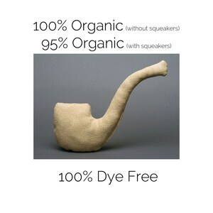 SMALL Organic Pipe Dog Toy, Undyed Colorgrown Herringbone Cotton, El Pipe from the Hipster Collection by The Green Cat Lady, LLC™, USA Made