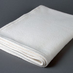 100% Organic Undyed White Cotton Fleece Double Layered Embroidered Blanket, Small / Medium, by The Green Cat Lady, LLC ™, Made in USA image 3