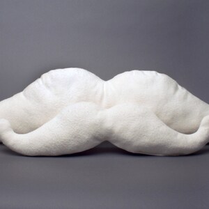 LARGE Organic Mustache Dog Toy, Undyed White Cotton Fleece, The Mustachio from the Hipster Collection by The Green Cat Lady, LLC™, USA Made image 4