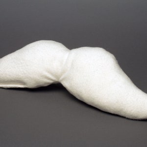 SMALL Organic Mustache Dog Toy, Undyed White Cotton Fleece, The Mustachio from the Hipster Collection by The Green Cat Lady, LLC™, USA Made image 2