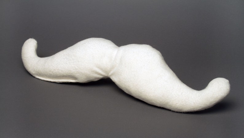 SMALL Organic Mustache Dog Toy, Undyed White Cotton Fleece, The Mustachio from the Hipster Collection by The Green Cat Lady, LLC™, USA Made image 2