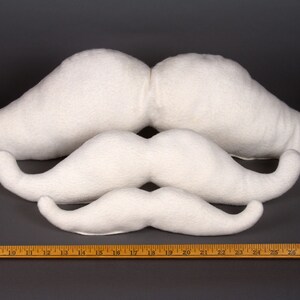 MINI Organic Mustache Dog Toy Undyed White Cotton Fleece The image 9