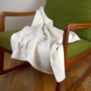 100% Organic Undyed White Cotton Fleece Double Layered Embroidered Blanket, Small / Medium, by The Green Cat Lady, LLC ™, Made in USA image 7