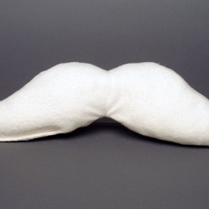 LARGE Organic Mustache Dog Toy, Undyed White Cotton Fleece, The Mustachio from the Hipster Collection by The Green Cat Lady, LLC™, USA Made image 5