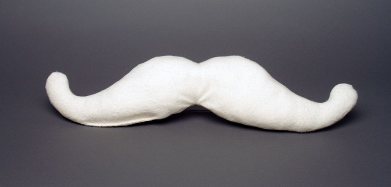 LARGE Organic Mustache Dog Toy, Undyed White Cotton Fleece, The Mustachio from the Hipster Collection by The Green Cat Lady, LLC™, USA Made image 5