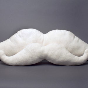 SMALL Organic Mustache Dog Toy, Undyed White Cotton Fleece, The Mustachio from the Hipster Collection by The Green Cat Lady, LLC™, USA Made image 3