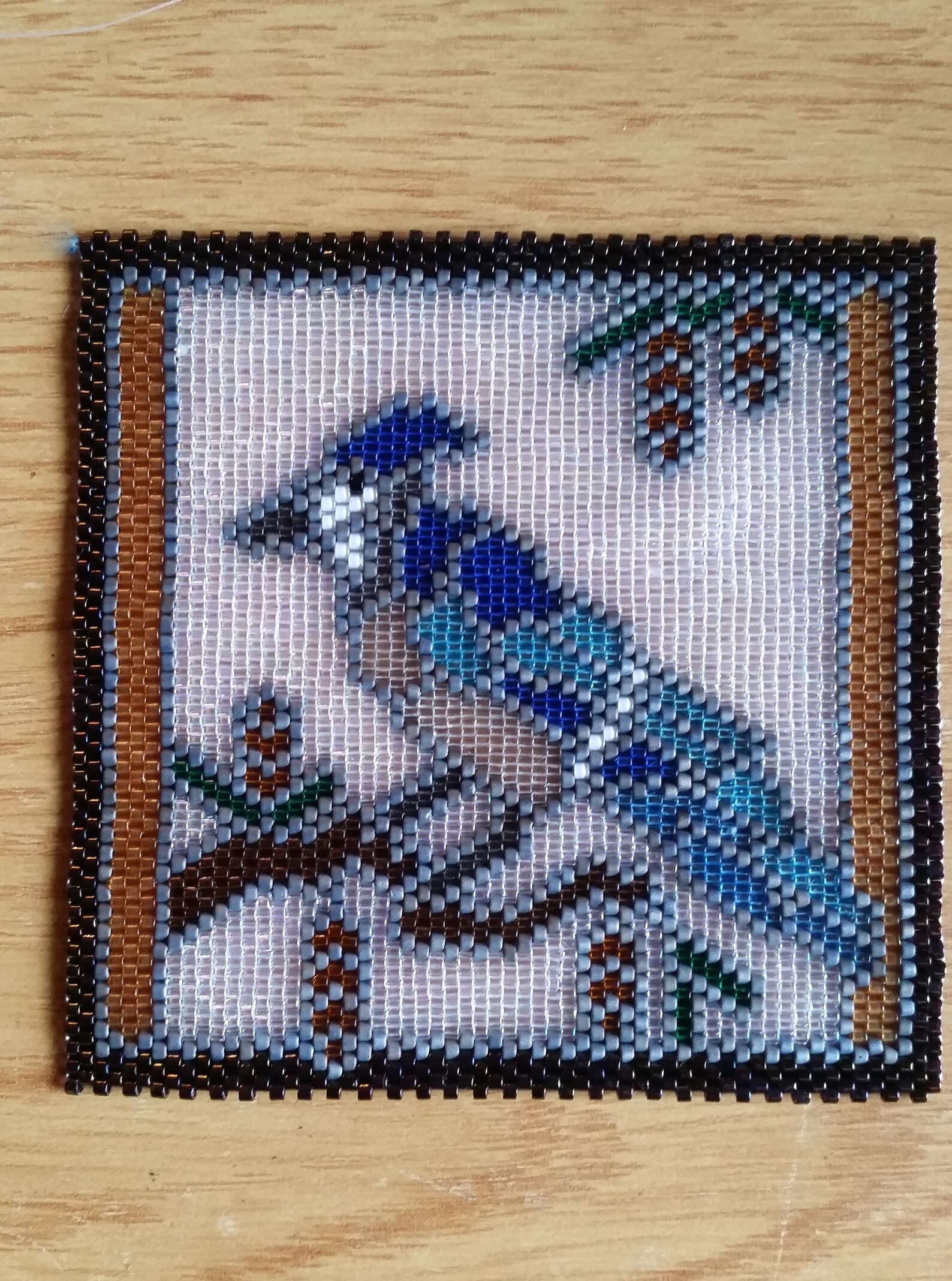 Birds II Blue Jay Stained Glass Mini Tapestry Beading Pattern | Etsy