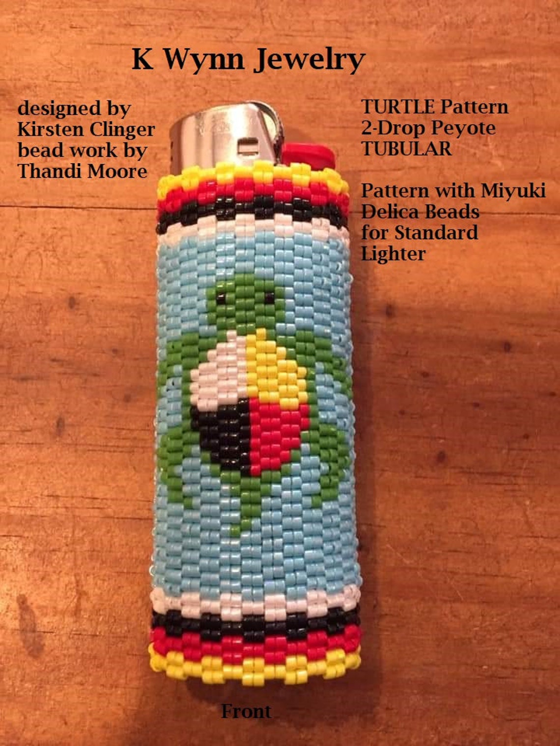Beading Pattern Turtle Lighter Case 2Drop Tubular Peyote Etsy