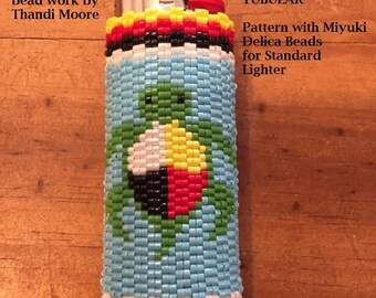 Beading Pattern Turtle Lighter Case 2-drop Tubular Peyote