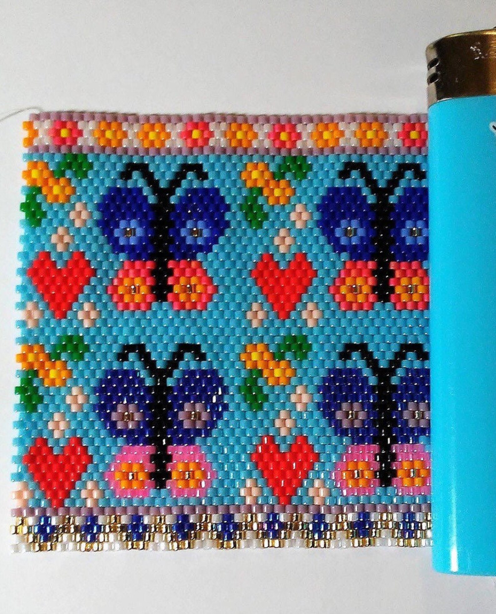 Beading Pattern Butterflies Lighter Case Peyote Stitch Miyuki Etsy