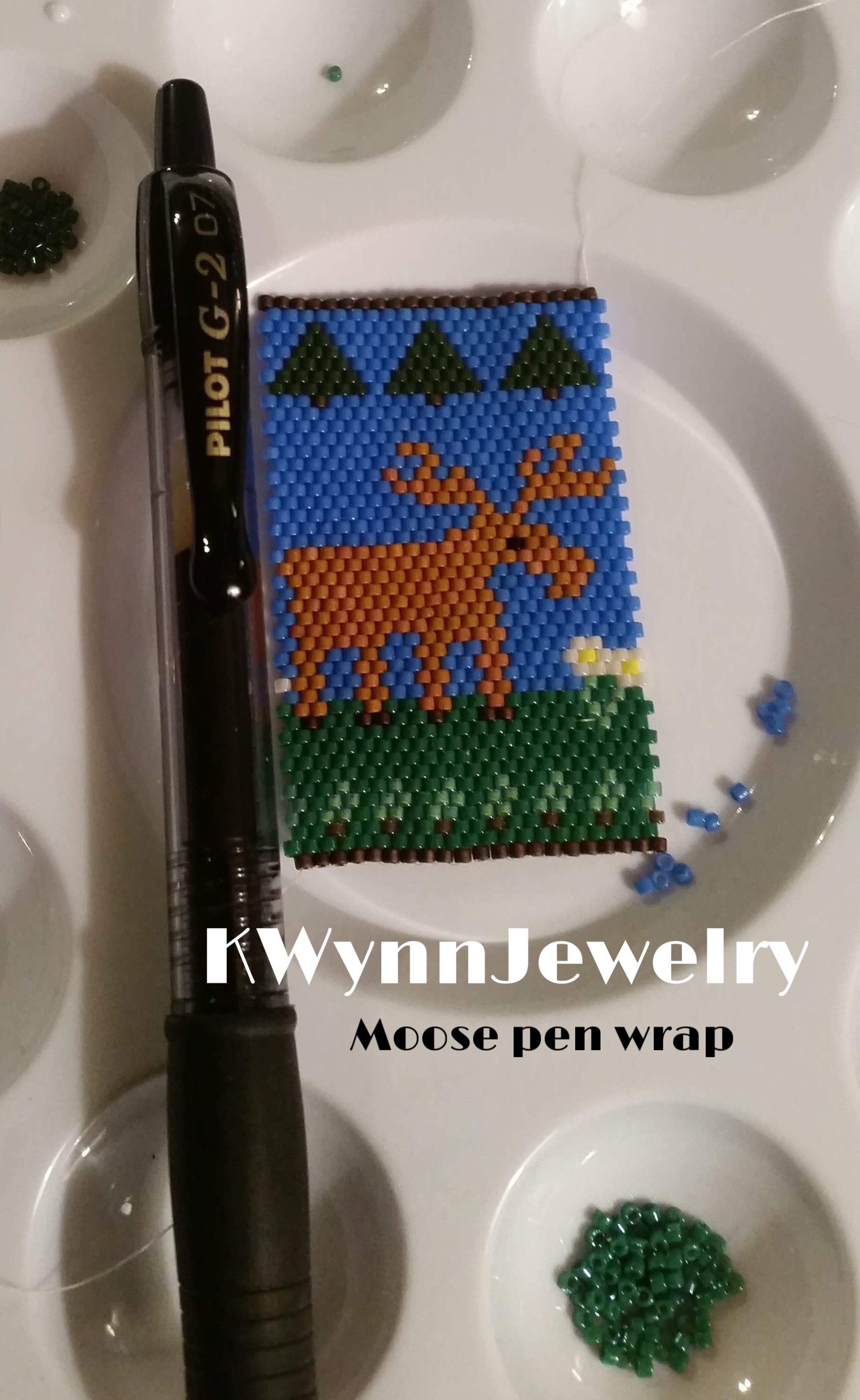 Bead Pattern Moose Pilot G2 Pen Cover miyuki Delica Beading Pattern Flat  Even Count Peyote Stitch Pattern -  Singapore