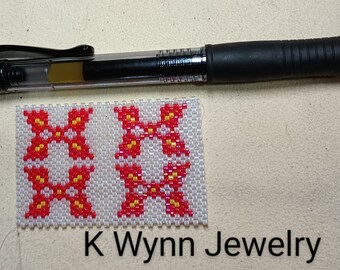 Bead Pattern * German Brick Stitch* Pen Cover Wrap Flat even count Peyote Stitch Pilot G2 Pen Miyuki Delica Embroidery Folk Art