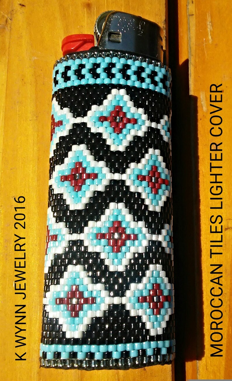Bead PATTERN Lighter Cover Moroccan Tiles FLAT Peyote Stitch Etsy