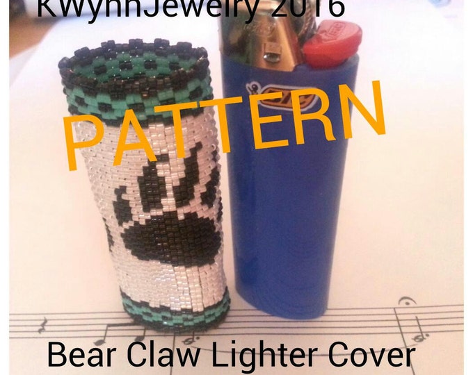 Pattern for Bear Claw Lighter Cover 2 Drop Peyote Beaded Lighter Case