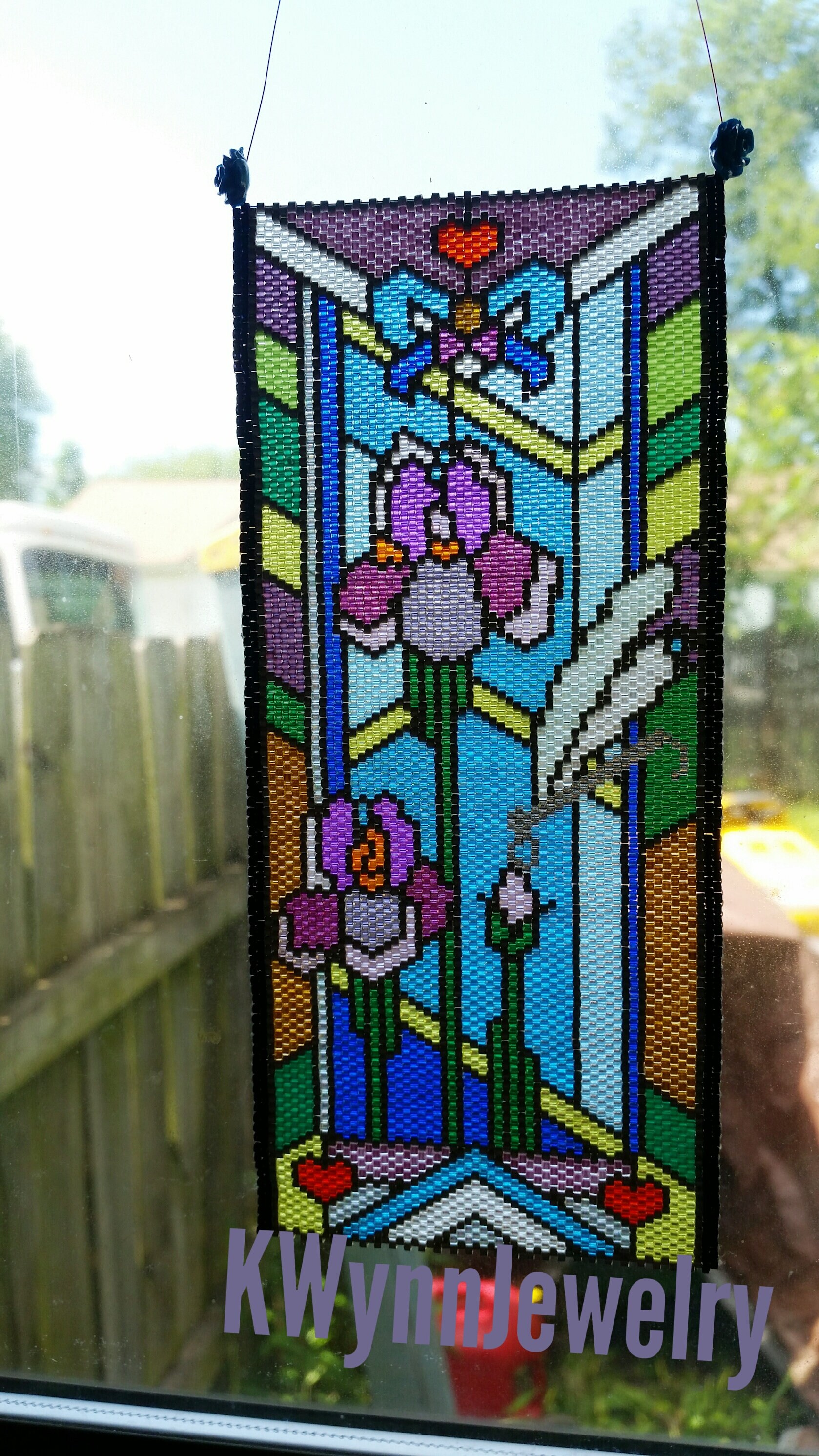 Bead Pattern Peyote Iris Stained Glass Tapestry Panel Beading Etsy