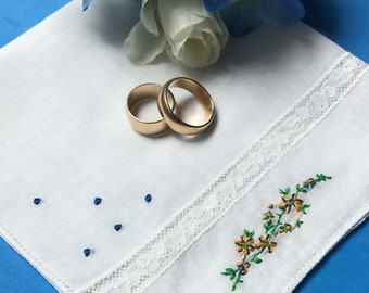 Items Similar To Floral Hanky Hankerchiefs For Wedding Cotton