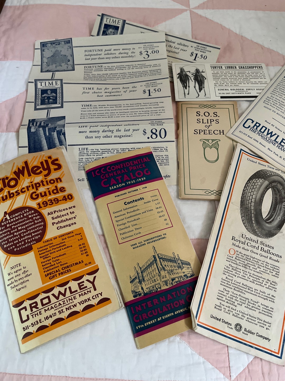 Vintage Paper Ephemera Pack, Advertising Pamphlets 1930s, Scrapbooking
