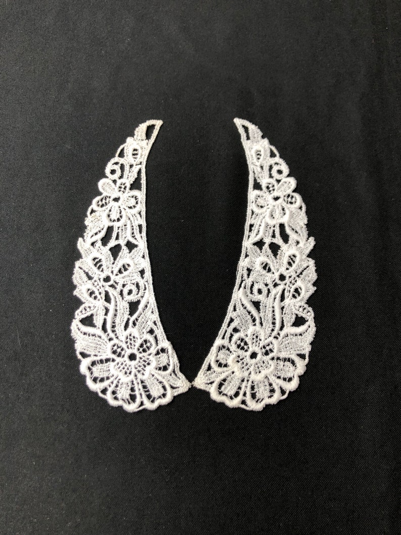 Vintage White Floral Lace Applique Lace Embroidered Applique Etsy