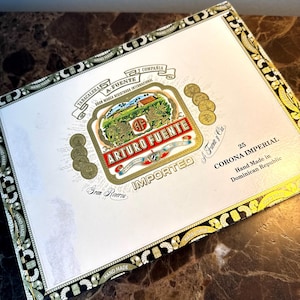 Colorful Vintage Wooden Arturo Fuente Cigar Box, Stash Box, Cigar Decor, Tobacciana, Pencil Box, Storage Box