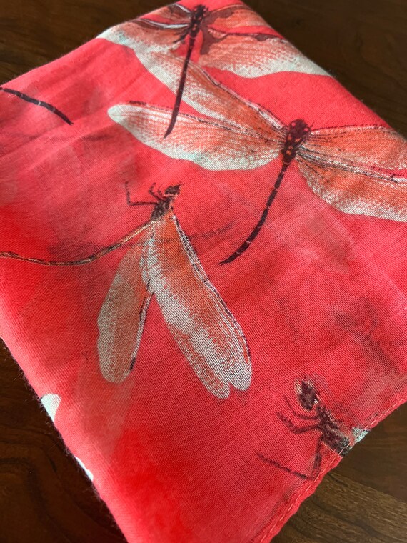 Vibrant Vintage Coral, Grey and Brown Dragonfly I… - image 2