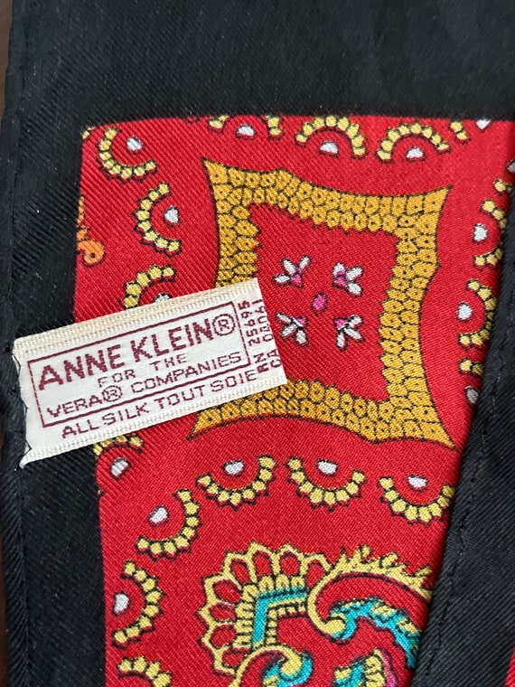 Pretty Vintage Anne Klein Red, Gold, Blue and Bla… - image 8