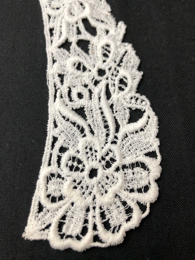 Vintage White Floral Lace Applique Lace Embroidered Applique Etsy