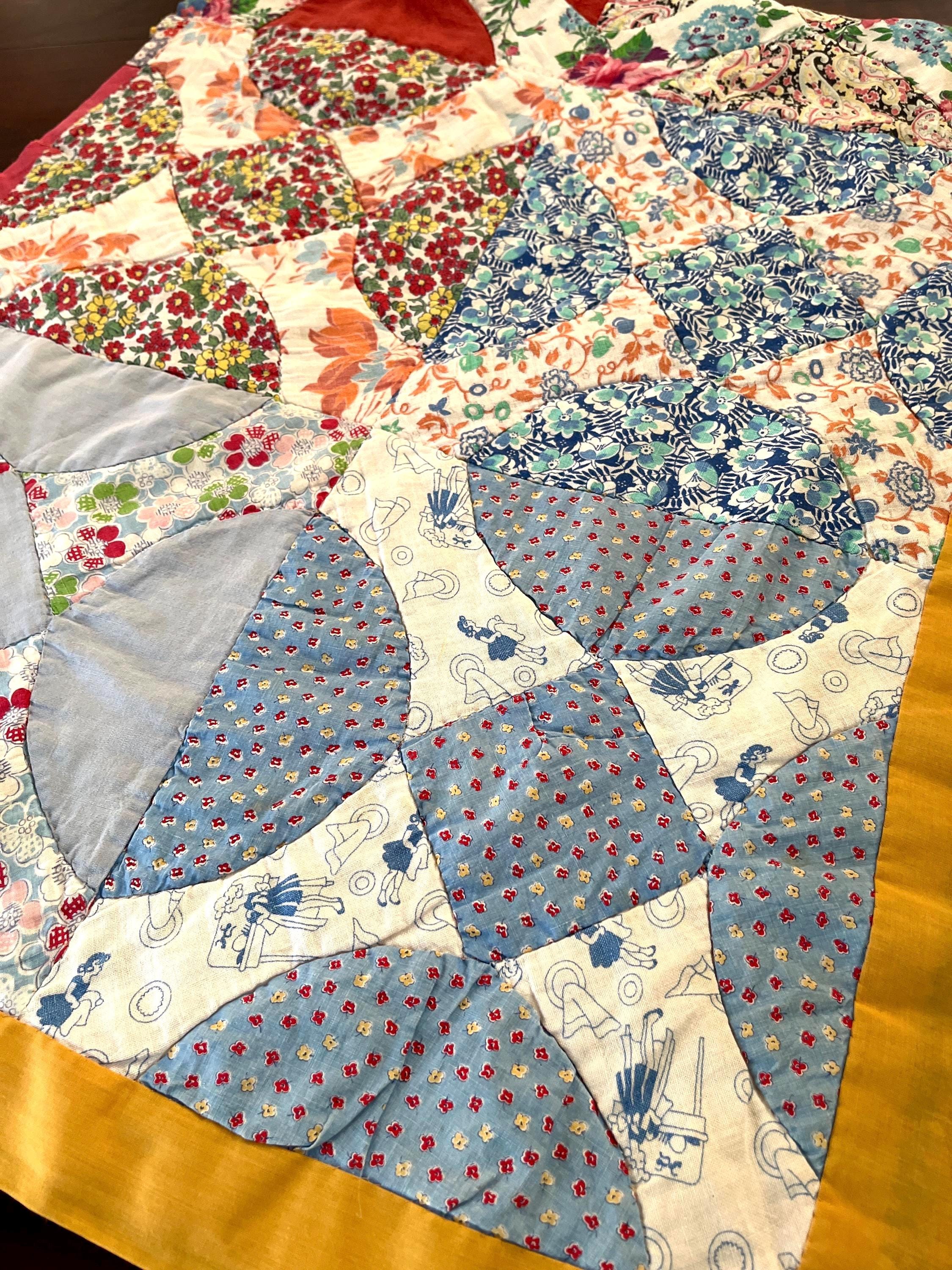 Lot De 43 Blocs De Quilt Vintage - Pièces Cousues Main - Environ 2 Lbs - Occasion