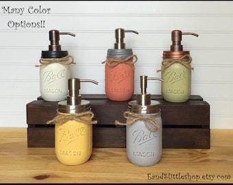 Mason Jar Soap Dispenser-Rustproof Stainless Steel Soap Pump & Lid-Rustic-Shabby Chic Decor-Home Decor-Housewarming gifts-Country Decor