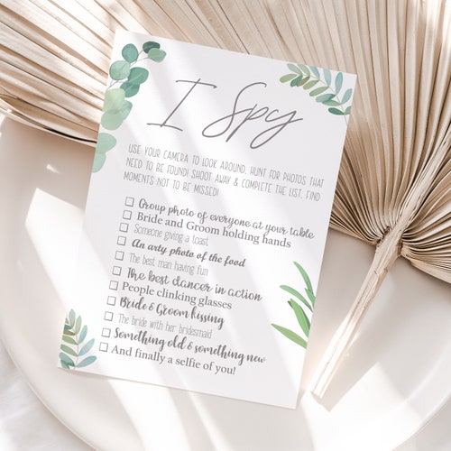 Wedding I Spy Game Wedding Table Activity Ice Breaker Wedding Etsy UK