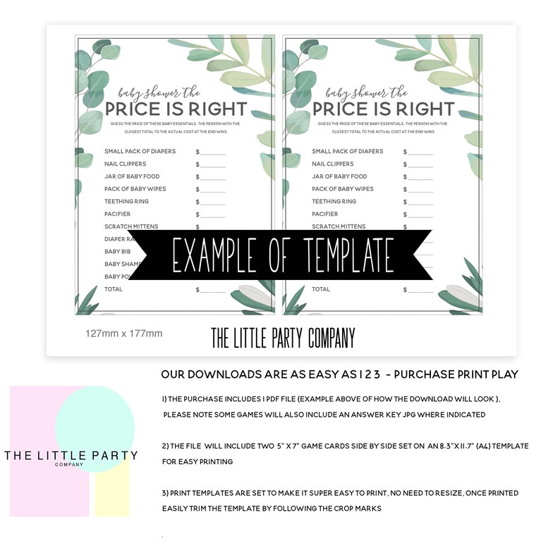 Price Is Right Game Printable For Kids