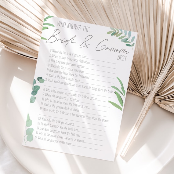 Wedding top guest quiz