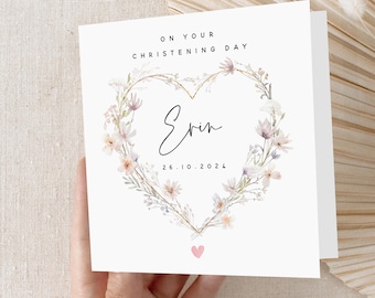 Personalised Christening Card, Girl's Christening Card, Goddaughter, Granddaughter, Daughter, Niece Card, For Her, Baptism Christening Gift