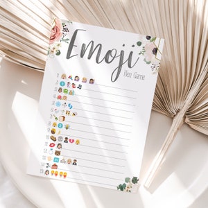 Hen Party Hen Do "Emoji Pictionary Style Game" Floral Boho Design Hen Party Games Favours Ideas Team Bride Hen Party Accessories