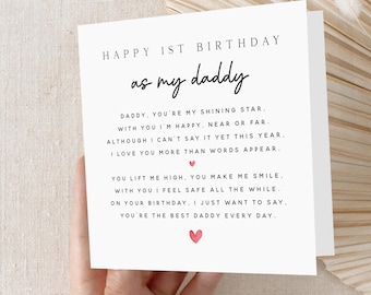 First Birthday As My Daddy Card,Poem Birthday Card For Dad, First Birthday As Dad, Birthday Card For Him, Daddy Birthday Verse, New Dad Card