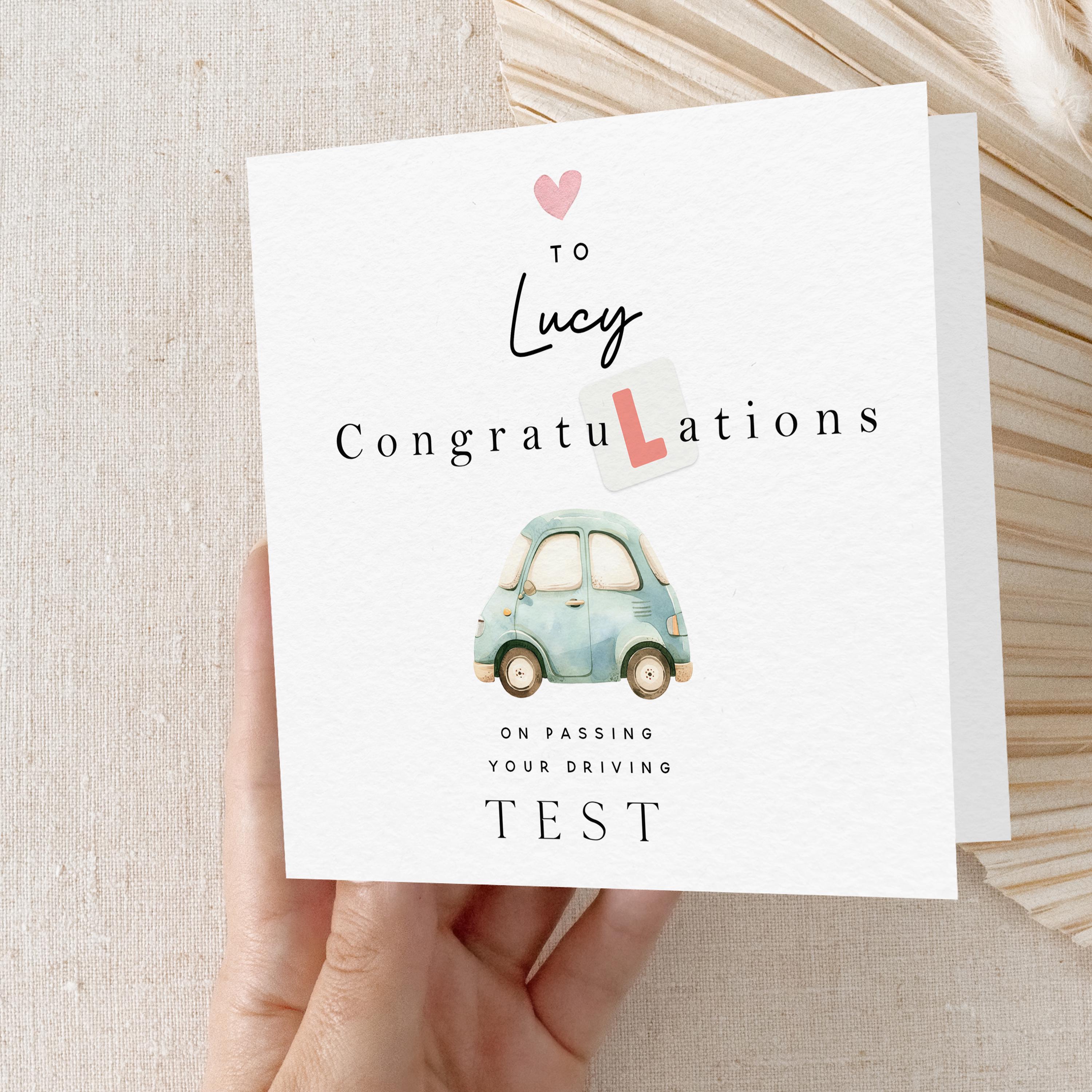 Personalised Driving Test Card,congratulations Card, Passed