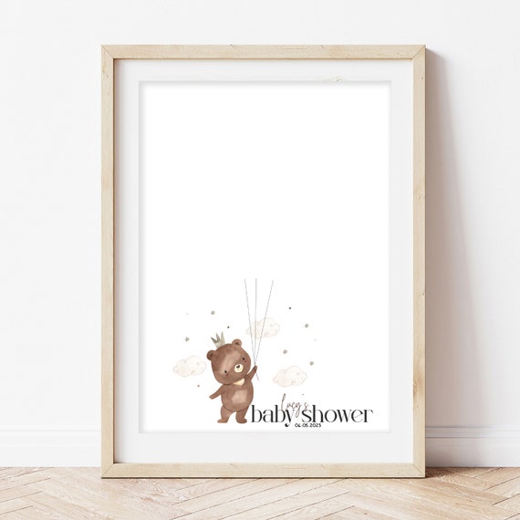 Guest Book Baby Boy Bear Baby Shower Personalised Baby Shower Bear