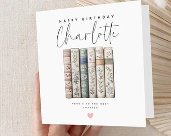 Personalised Birthday Card, Card For Book Lover, Bookworm, Daughter, Granddaughter, Sister, Niece Birthday Card,Birthday Gift,Kraft Envelope