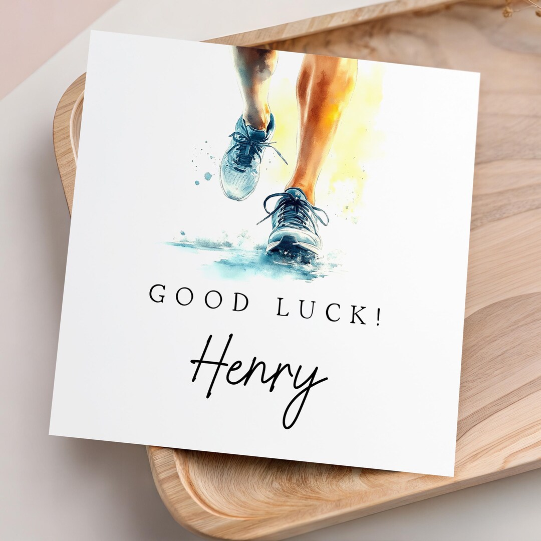 Personalised Running Card, Good Luck, Race Day Card, Marathon, Runner ...