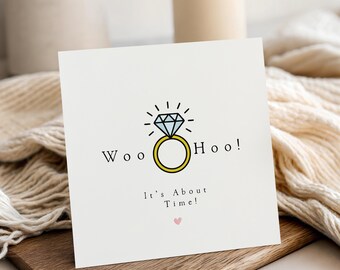 Handmade Engagement Card, Congratulations on Your Engagement, Engagement Keepsake Gift, Handmade Card, Woohoo Ring Theme