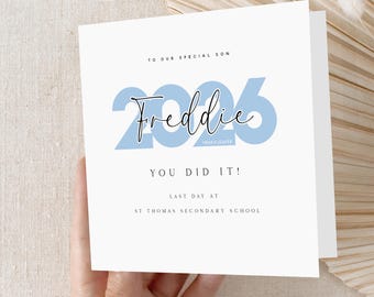 Secondary School Leavers Card-Year 11 Leavers-Personalised School Card-2026 Leavers-Secondary Leavers Gift-Last Day Secondary-Card For Son