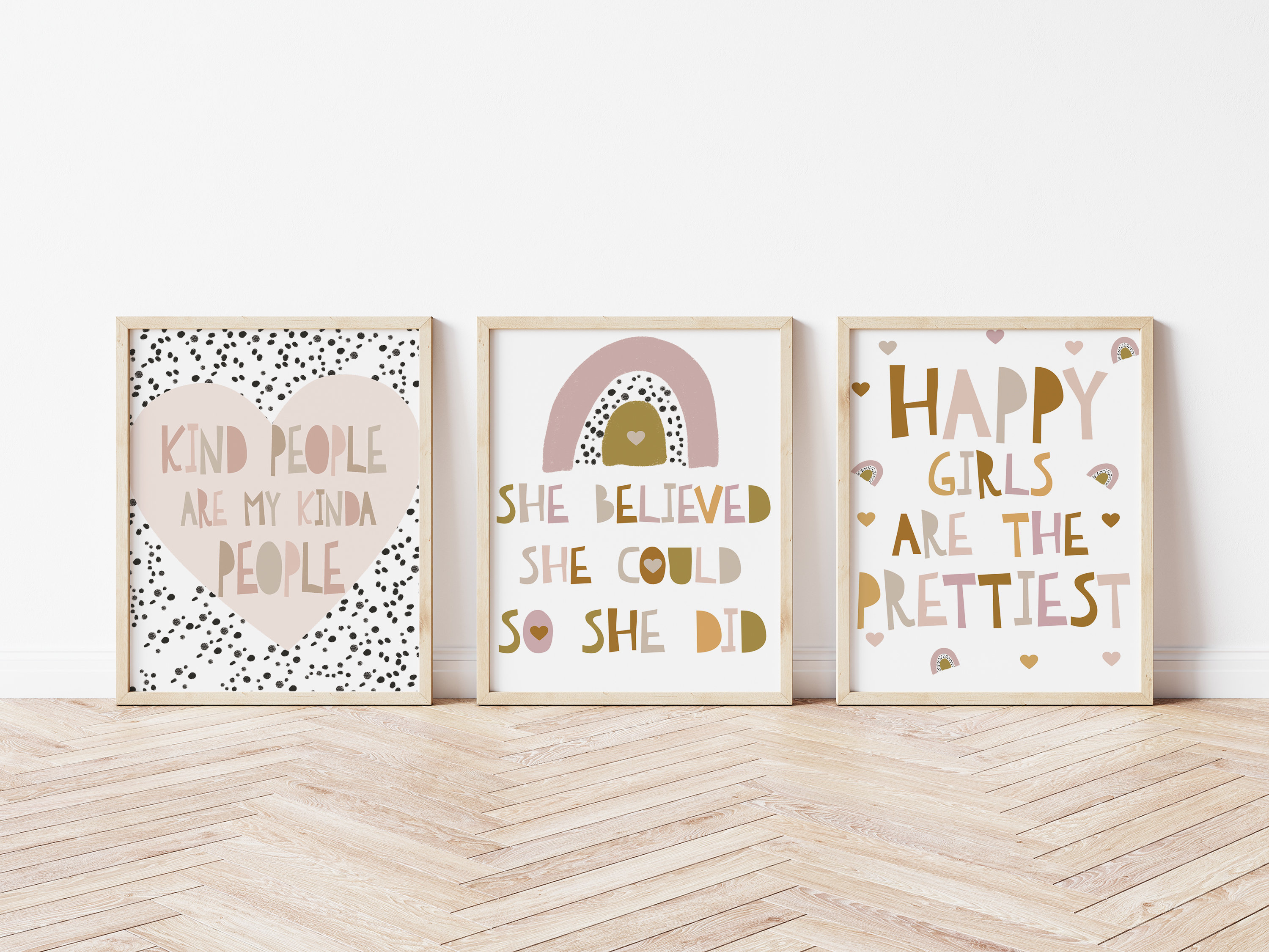 Girls Room Wall Art Prints Posters Pictures 3 pack Scandi | Etsy