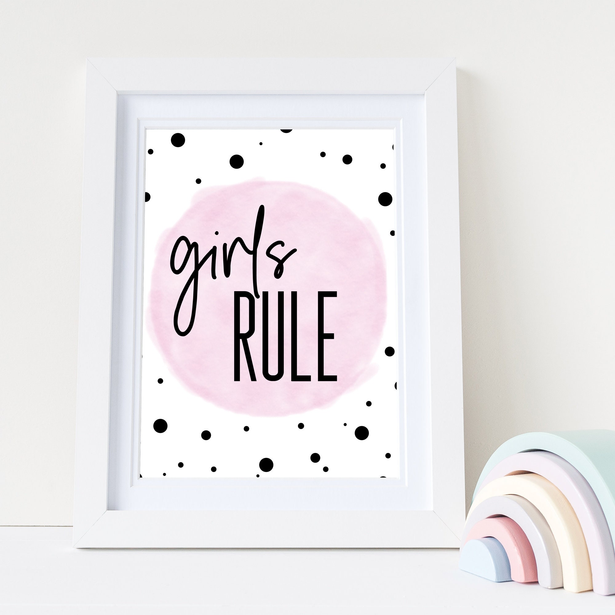 Girls Room Wall Art Prints Posters Pictures 4 Pack Rainbow - Etsy UK