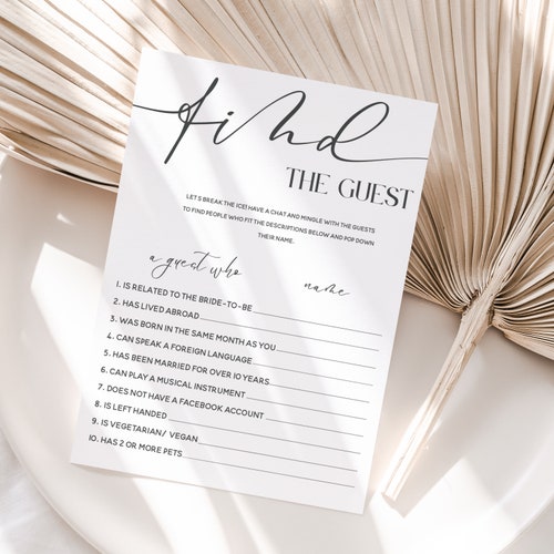 Find the Guest Wedding Game Wedding Table Games Activity Ice Etsy UK