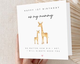 First Birthday As My Mummy Card, Birthday Card For Mum, First Birthday As Mum, Birthday Card For Her, New Mum Card, Kraft Envelope Included