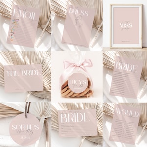 Hen Party Games -Blush Pink Design- Advice To Bride Cards Who Knows Bride Best Hen Party Accessories Keepsake Gift Hen Party Games Hen Bags