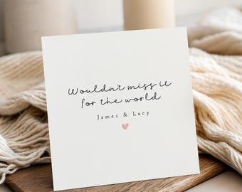 Acceptance Thank You Card-Personalised Card For Wedding Acceptance, Party RSVP, Event Reply, Will Be Attending-Simple Heart