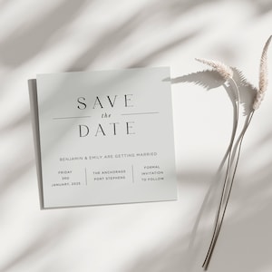 Save The Date, Save the Dates, Hochzeit - Digital Save the Date, grau und schwarz. Moderne Hochzeit, minimalistisches, einfaches , sauberes Design