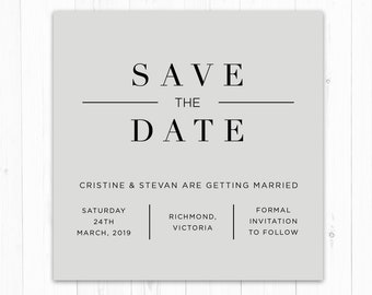 black save the date etsy