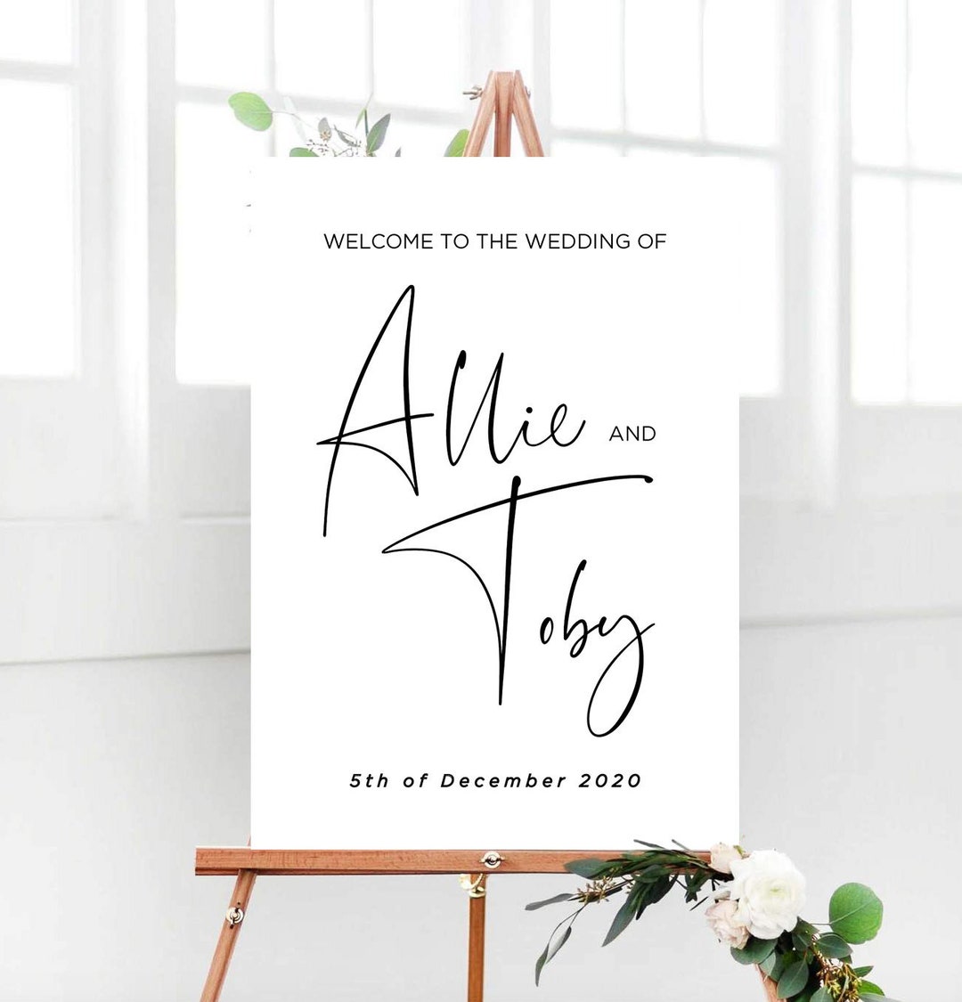 Minimalist Modern Wedding Welcome Sign, Bold Welcome Wedding Sign ...